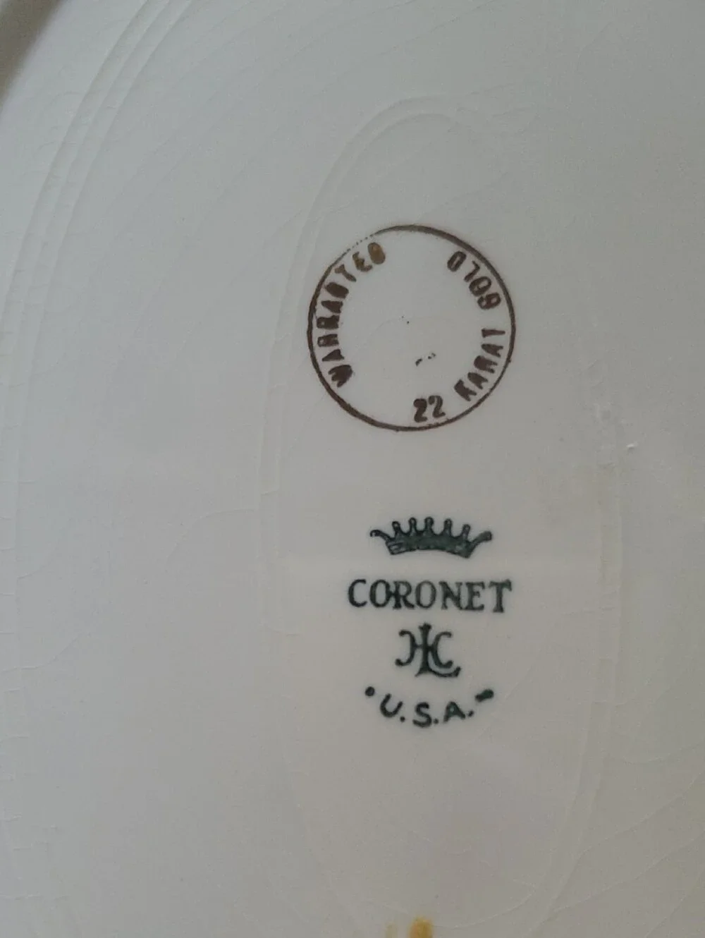 Vintage Homer Laughlin Coronet 22K Gold Filigree Oval Serving Platter